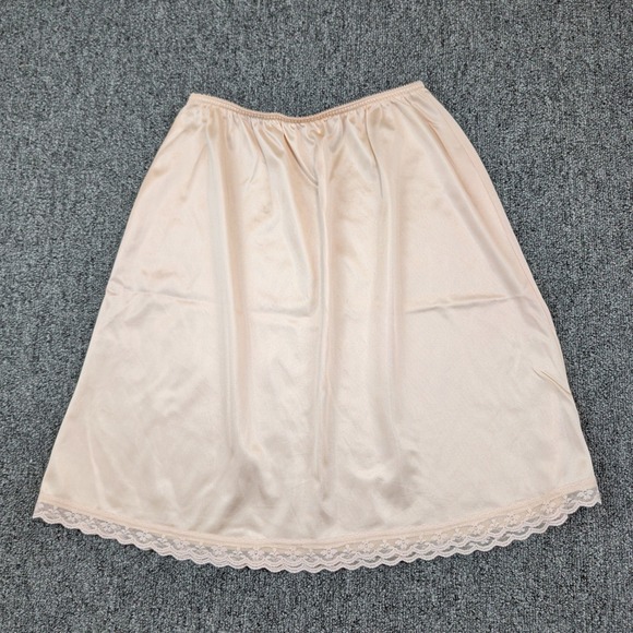 Warner's Vintage 80s Lace Trim Half Slip Skirt Medium Beige Antron III Nylon USA — photo 2